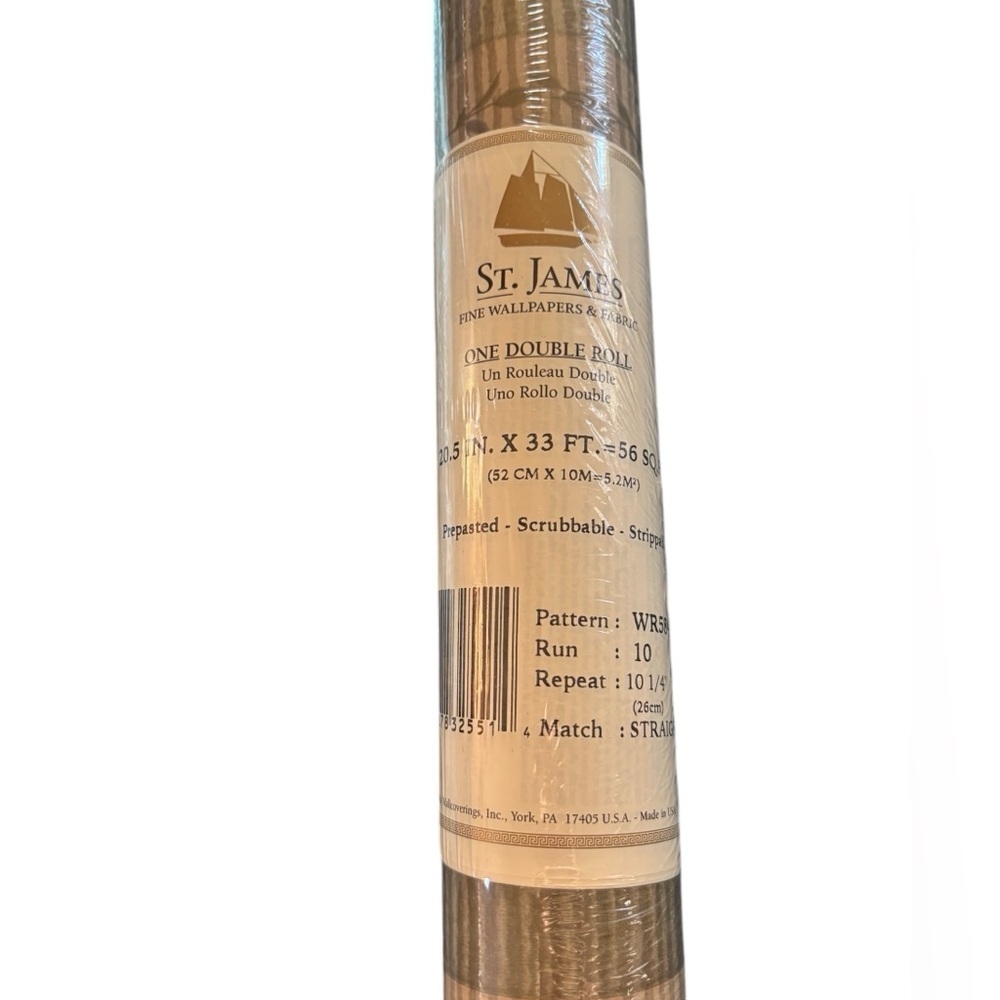 St James 1 Double Roll Pre-Pasted Scrubable Wallpaper Pattern #WR584 Run 10